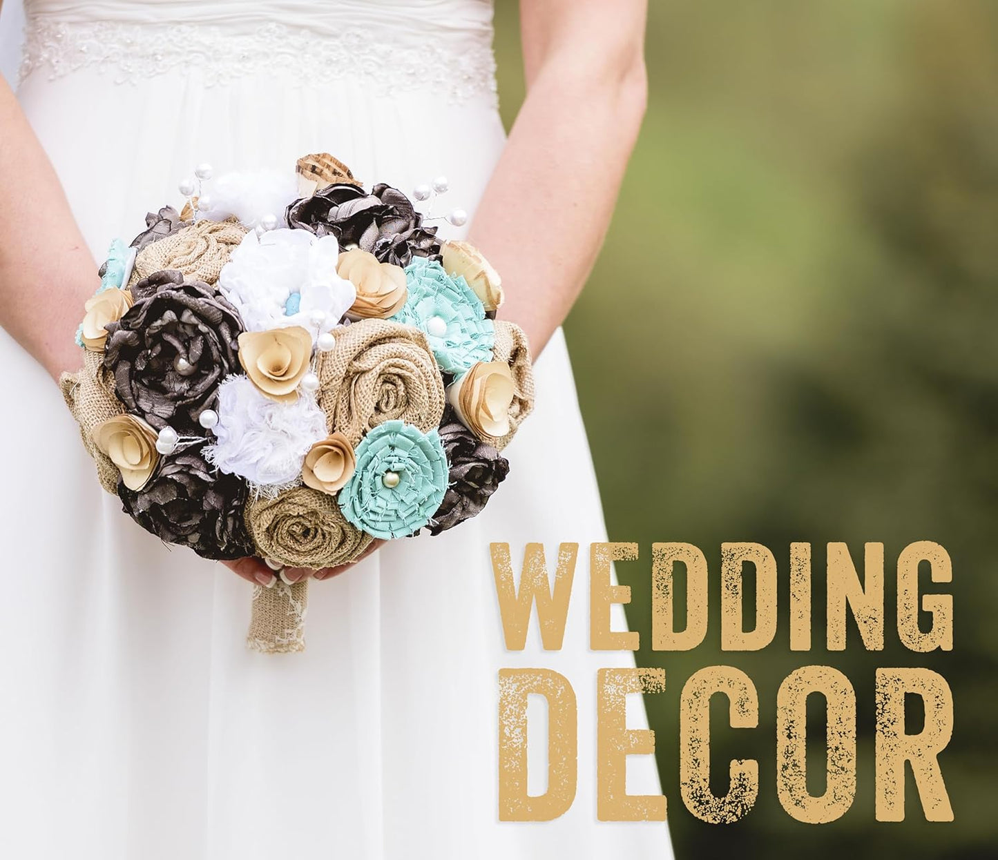 VViViD Burlap Fabric Roll (2” x 35ft) Natural Jute for DIY Crafts, Wedding Decorations, Gift Wrapping & Home Accents