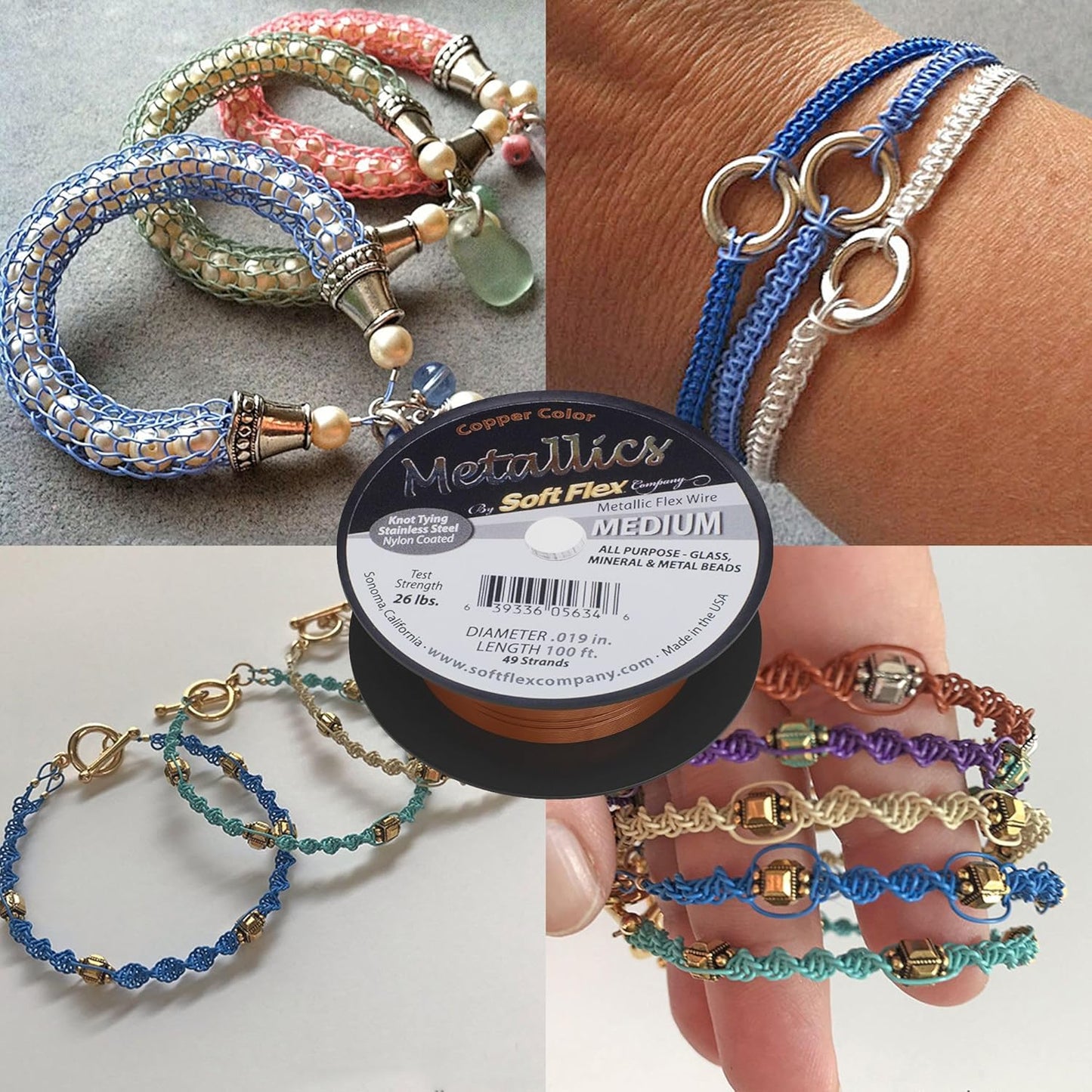 Soft Flex 49 Strand Beading Wire - Medium 0.19 Diameter - 100 Feet Nylon Design Wire