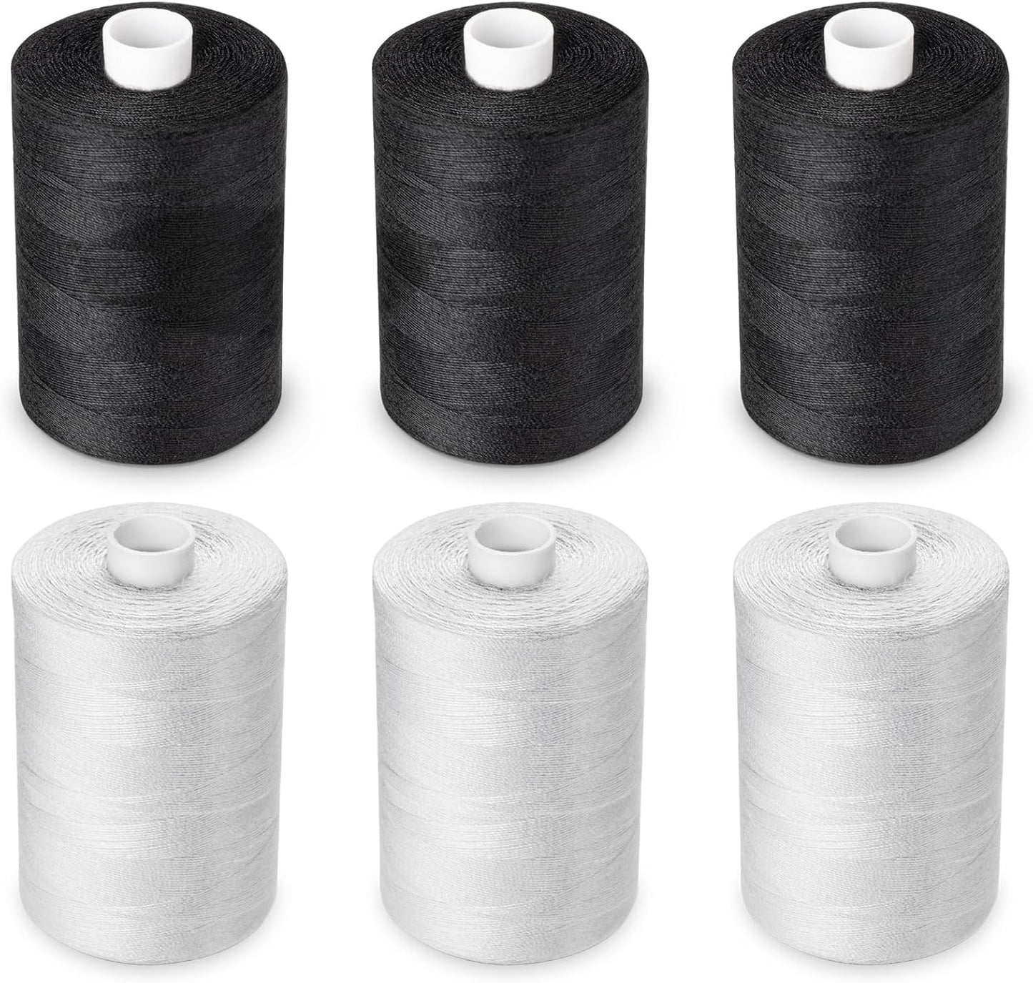 ilauke Sewing Thread, 12 Spool All Purpose Polyester Thread, Each 1000 Yards Sewing Thread for Hand Sewing,Quilting,Sewing Machine, 2 x White & 2 x Black