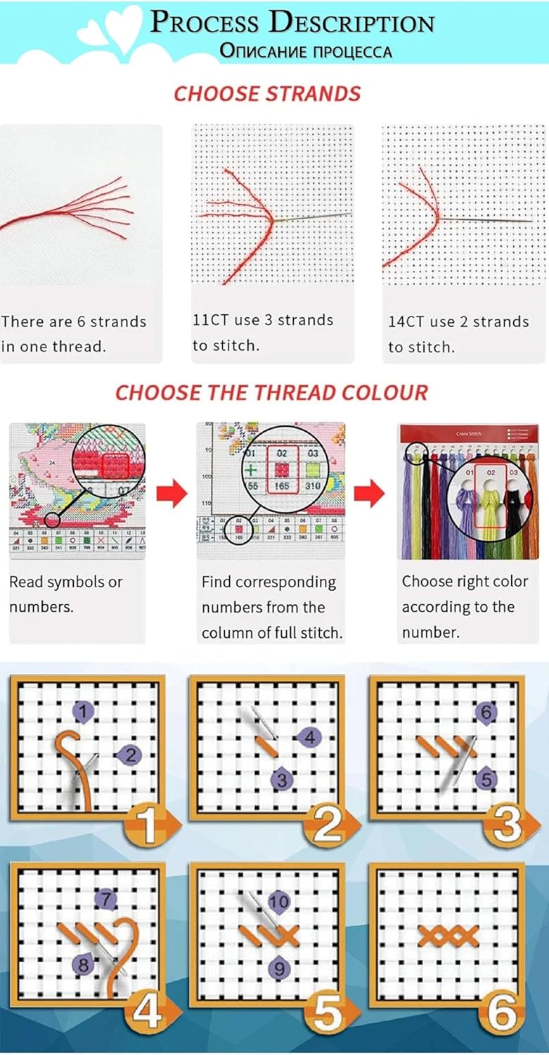 Magxvouy Cross Stitch Kits Stamped Full Range of Embroidery Kits,Cross Stitch Patterns Needlework Kits for Beginners 11CT Printed Kits&Reflection Tree 16x20 inch