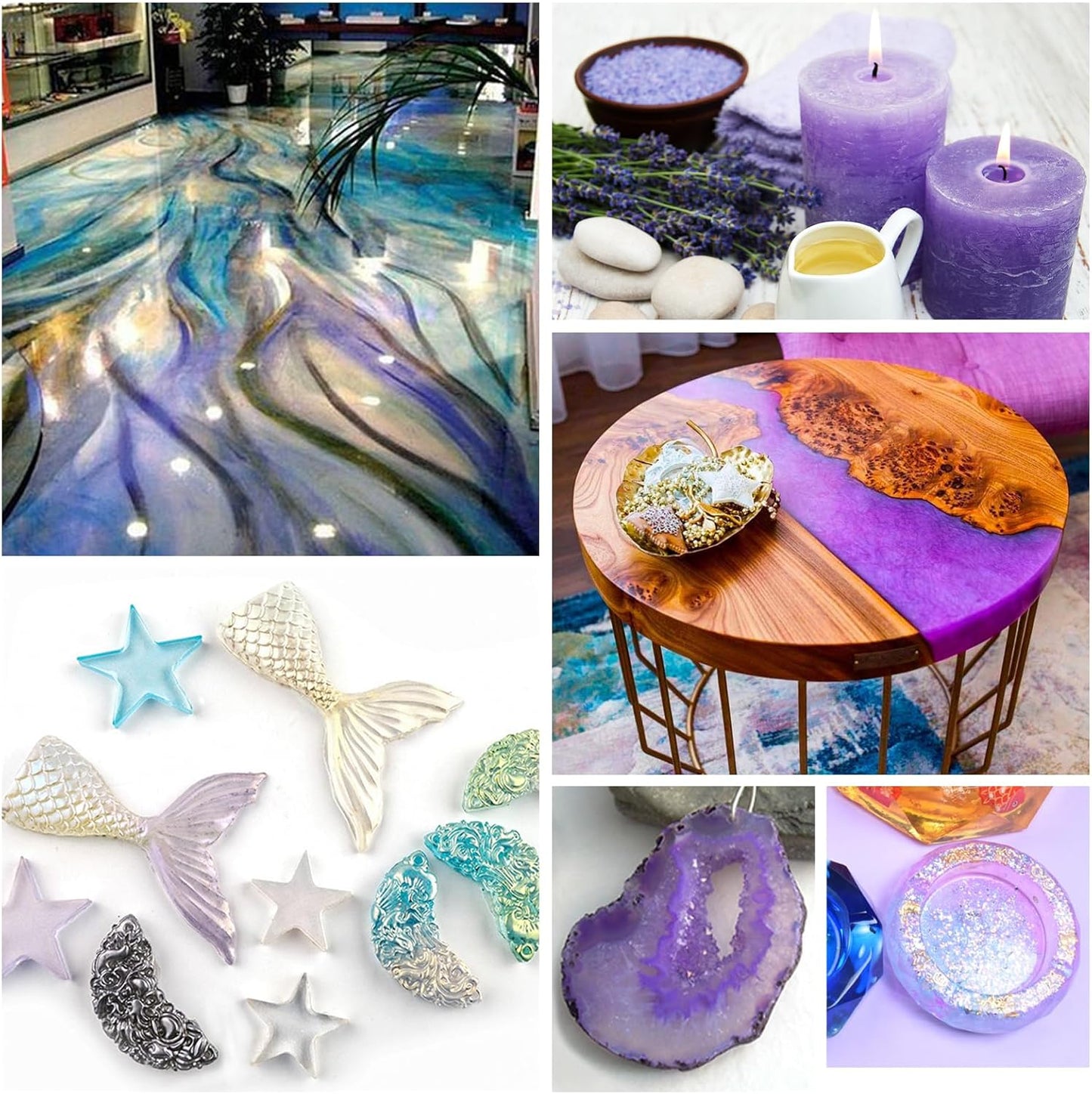 SEISSO Light Purple Mica Powder for Epoxy Resin 1.7 oz /50g Powdered Pigment for Soap Colorant Bath Bomb Dye, Cosmetic Grade for Lip Gloss, Acrylic Nails Polish, Craft Projects