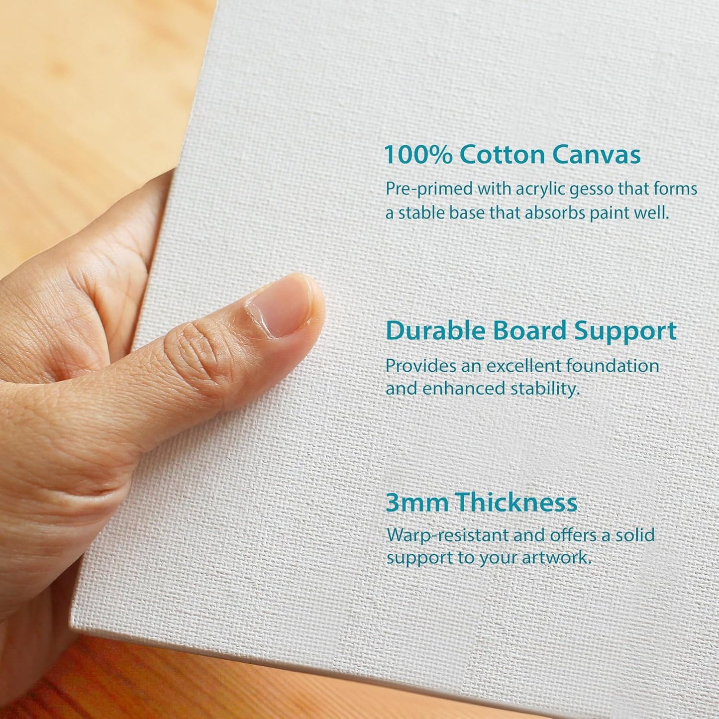 KEFF Canvas Boards for Painting - 3x5 2-Pack Bulk Canvas Pack, 100% Cotton Triple Primed Small Canvases for Painting Supplies, Acrylic, Oil, Watercolor & Tempera