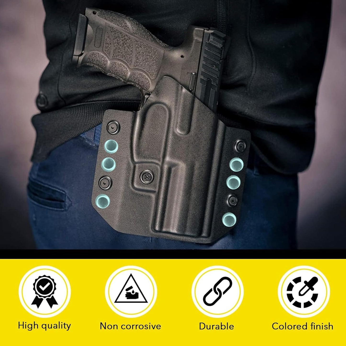 Kydex Rivets Eyelets, 8-8 1/4" Multicolored Grommet Eyelets for Tactical Holster Making, Knife Sheath Crafting, Fasteners for Custom DIY Kydex Projects (Set of 50)