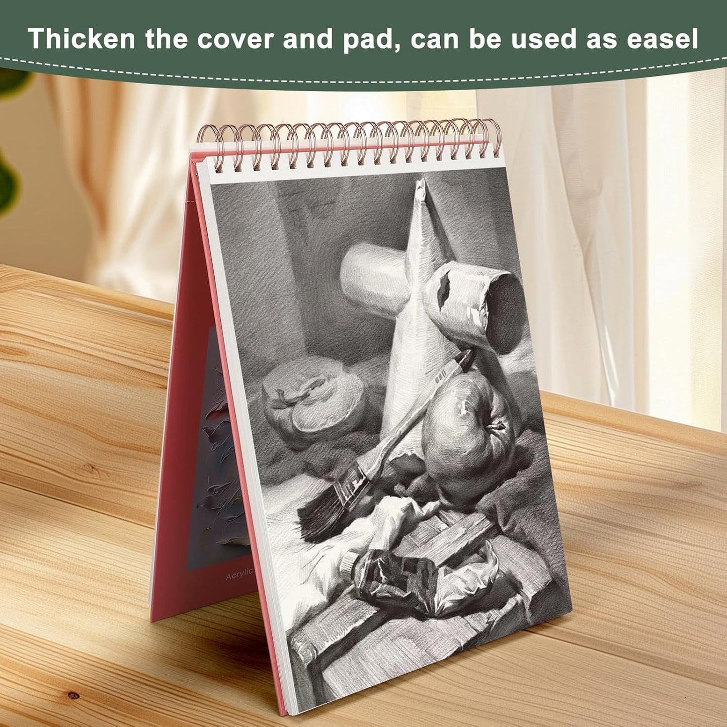 Ddaowanx Mixed Media Sketchbook, 9x12 inches Sketch Pad 60 Sheets (98lb/160gsm) Heavyweight Drawing Papers, Top Spiral Bound Hardcover Watercolor Paper, for Wet and Dry Media (1)