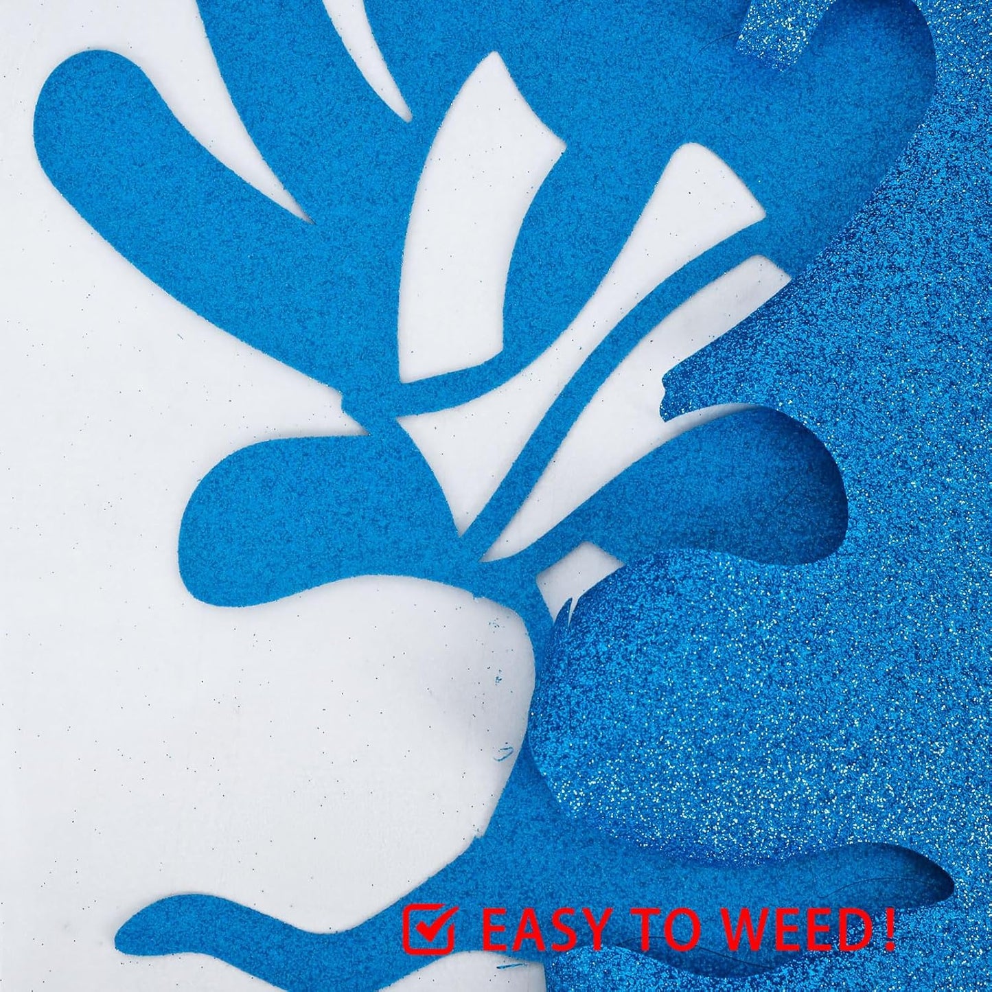 FUNKAKA Glitter Blue HTV Heat Transfer Vinyl Rolls, 12" x 8ft PU Iron on Vinyl for T-Shirt Blue Glitter HTV Vinyl for All Cutter Machines Easy to Cut & Weed for Heat Vinyl Design