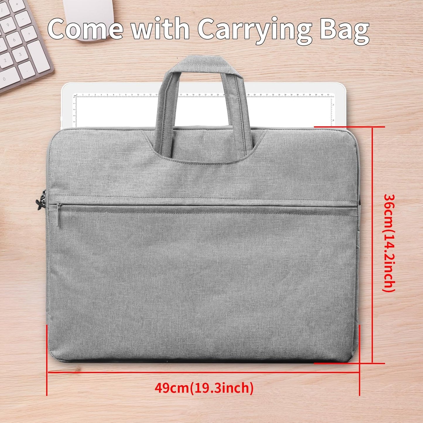 Phylosal Rechargeable A3 Light Pad with Carry Bag, Ultra-Thin Magnetic Tracing Light Box for Drawing, Diamond Art Painting Light Board with Side Button, Super Bright Light Table for Sketching (White)