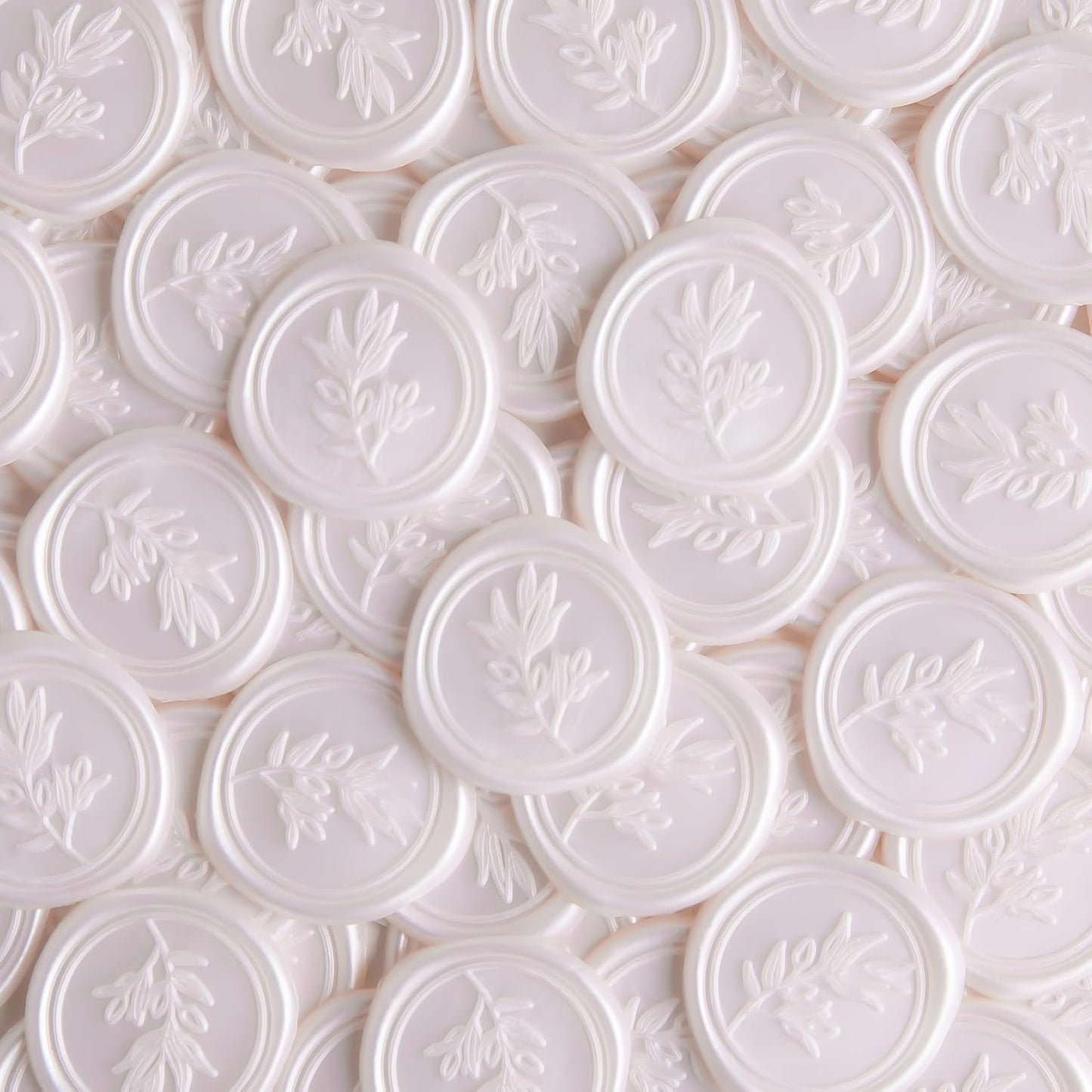 PONATIA Wax Seal Stickers - 50 Pcs Self- Adhesive Wedding Seal Stickers, Light Blush Pink Wax Seals, Perfect for Invitation Cards, Envelopes Christmas Cards, Gift Wrapping, Party Menu Decor