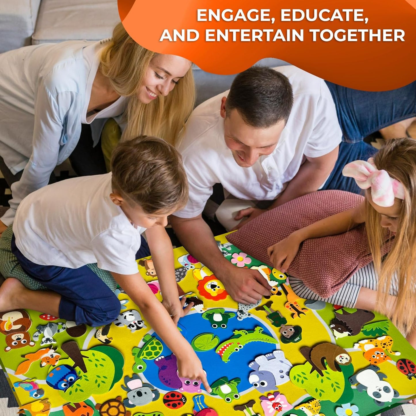 QUOKKA Zoo Felt Board for Kids 3-5 Years Old - Social Emotional Preschool Learning Activities for Ages 2-4