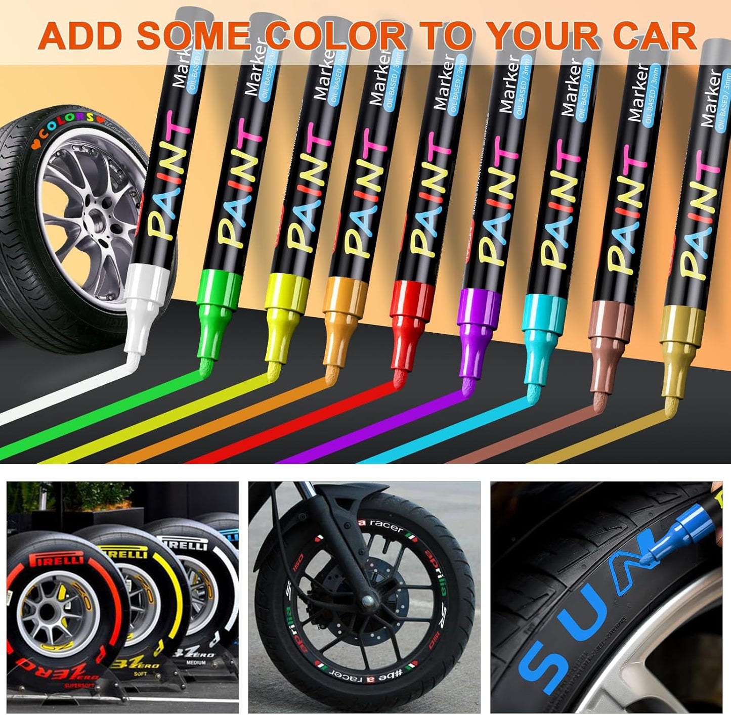 IVSUN Paint Pens Paint Markers, 20 Colors Oil-Based Waterproof Marker Pen Set, Never Fade Quick Dry and Permanent, Works on Rocks Painting, Wood, Fabric, Plastic, Canvas, Glass, Mugs