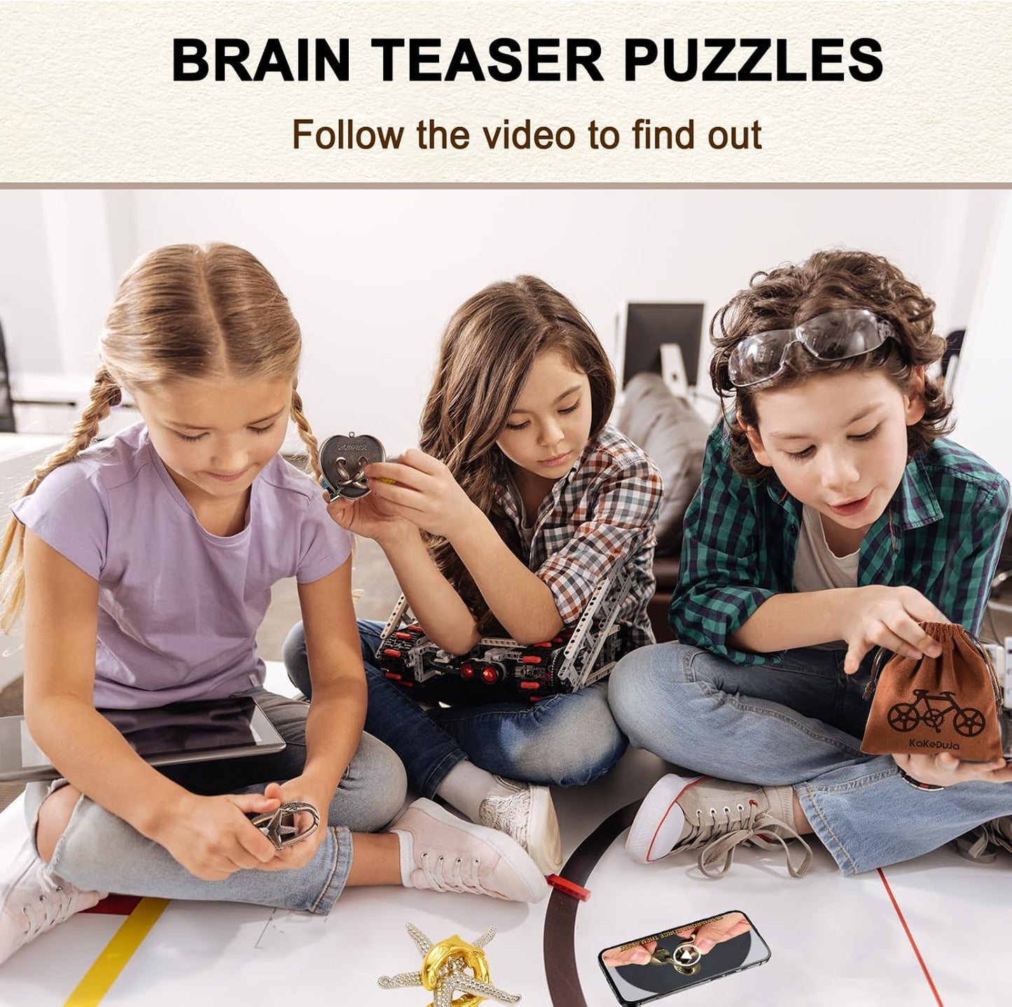 9pcs Metal Puzzle for Adult Disentanglement Puzzles Lock Puzzle Games Set Gift for Adults Teenagers
