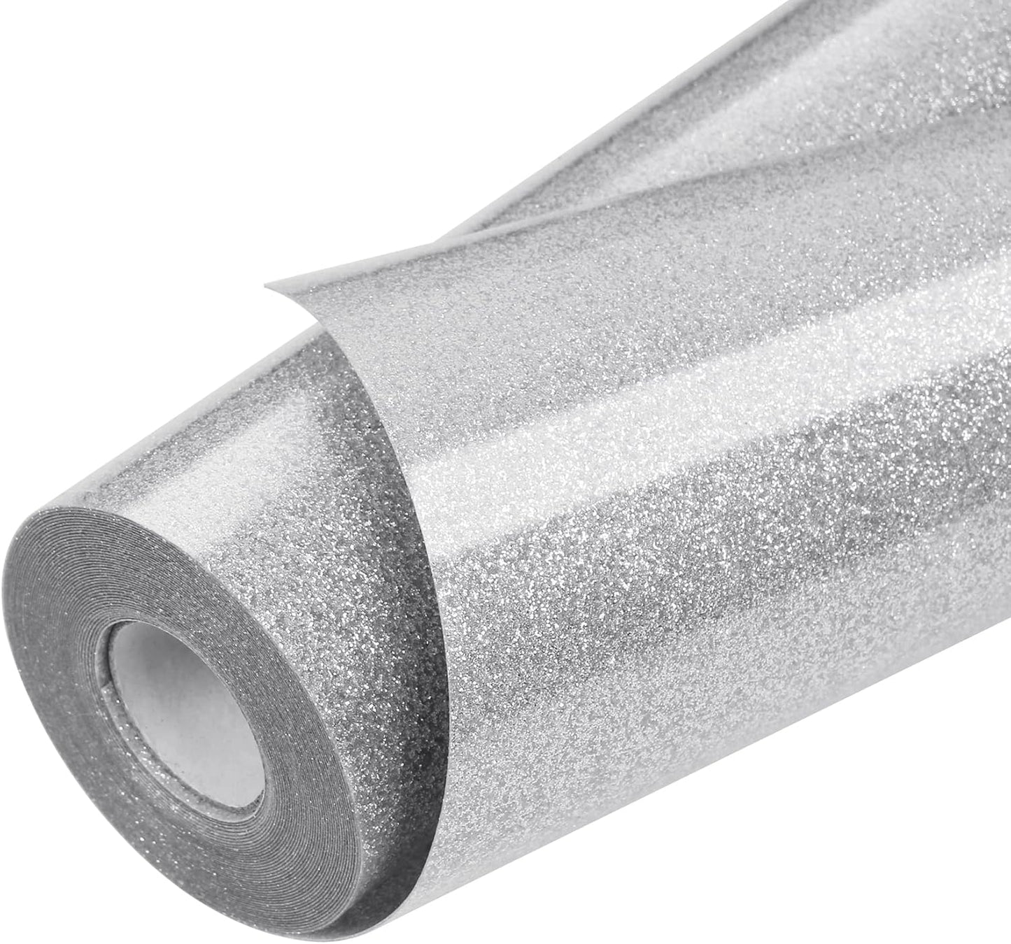 TORC Silver Glitter HTV Heat Transfer Vinyl Roll 12 inch x 20 ft Iron on Vinyl for T Shirts Crafts Bulk