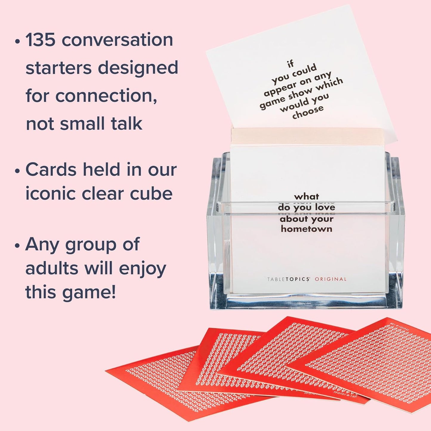 TableTopics Original Conversation Starter Cards for Adults to Break The Ice with 135 Questions for Parties, Gatherings, Small Groups, & Team-Building