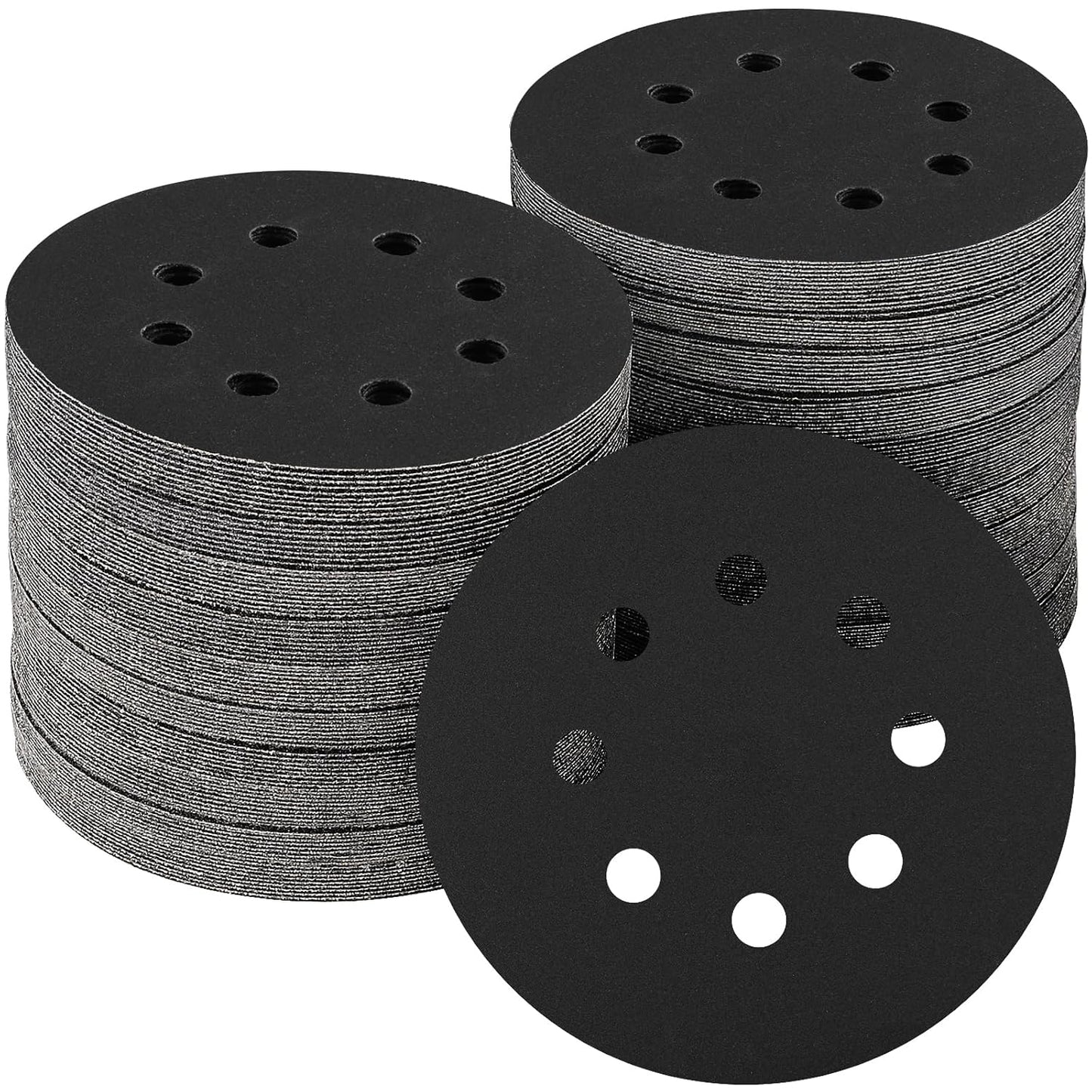 100PCS 5 inch Silicon Carbide Sanding Discs 240 Grit, Wet Dry Orbital 5 Sander Hook and Loop Sandpaper Disc, Best for Metal,Automotive,Wood Polishing