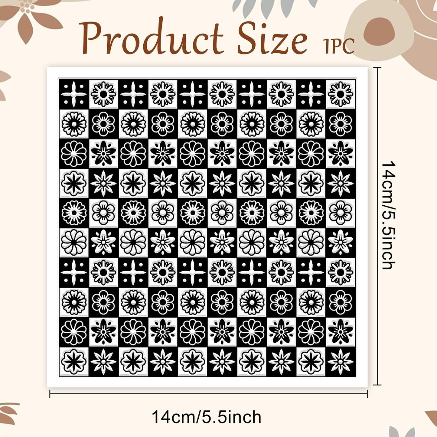 CHGCRAFT Lattice Pattern Polymer Clay Texture Sheets Geometric Flowers Silicone Texture Stamp Clay Texture Mat Modeling Pattern Pad Sheets for Jewelry and Earrings Tools, 5.5x5.5 inch