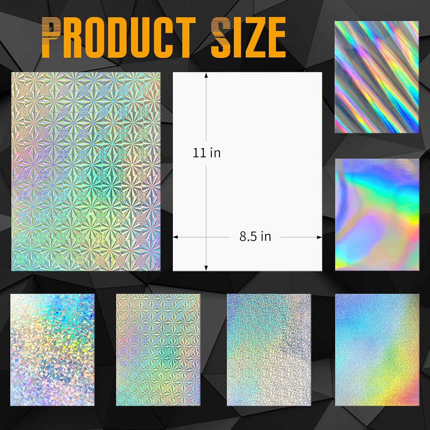 24 Sheets Holographic Cardstock 8.5 x 11in, 250gsm/92lb 6 Mixed Styles Metallic Cardstock Shiny Iridescent Mirror Paper Thick Foil Board for Scrapbook,Card Making,Crafts,Party Decoration (Laser Color)