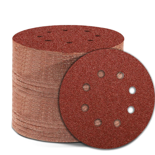 180 Grit 5 Inch Sanding Discs Hook and Loop Sandpaper, 150 PCS 8 Hole Adhesive Medium Grit Sand Paper for Random Orbital Sander
