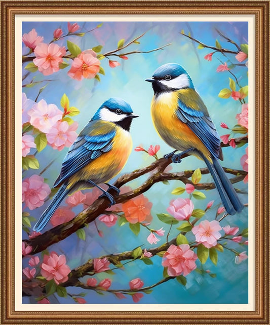 Disnesart Cross Stitch Stamped Full Embroidery Kits DIY 11CT Cotton Thread Printed DIY Needlepoint Kits Craft Needlework Set Cross-Stitch Stamped Sets-Flower Bird 16x20 inch