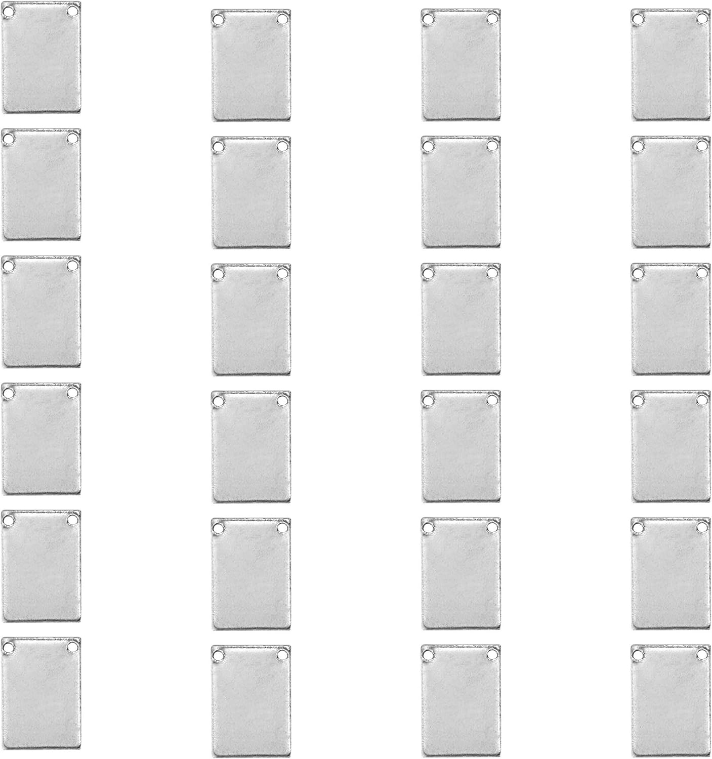 ImpressArt - Premium Metal Stamping Rectangle Blanks for Metal Stamping and Jewelry Making (24 Pack) (7/16" x 3/4" Rectangle w/ 2 Holes, Aluminum)