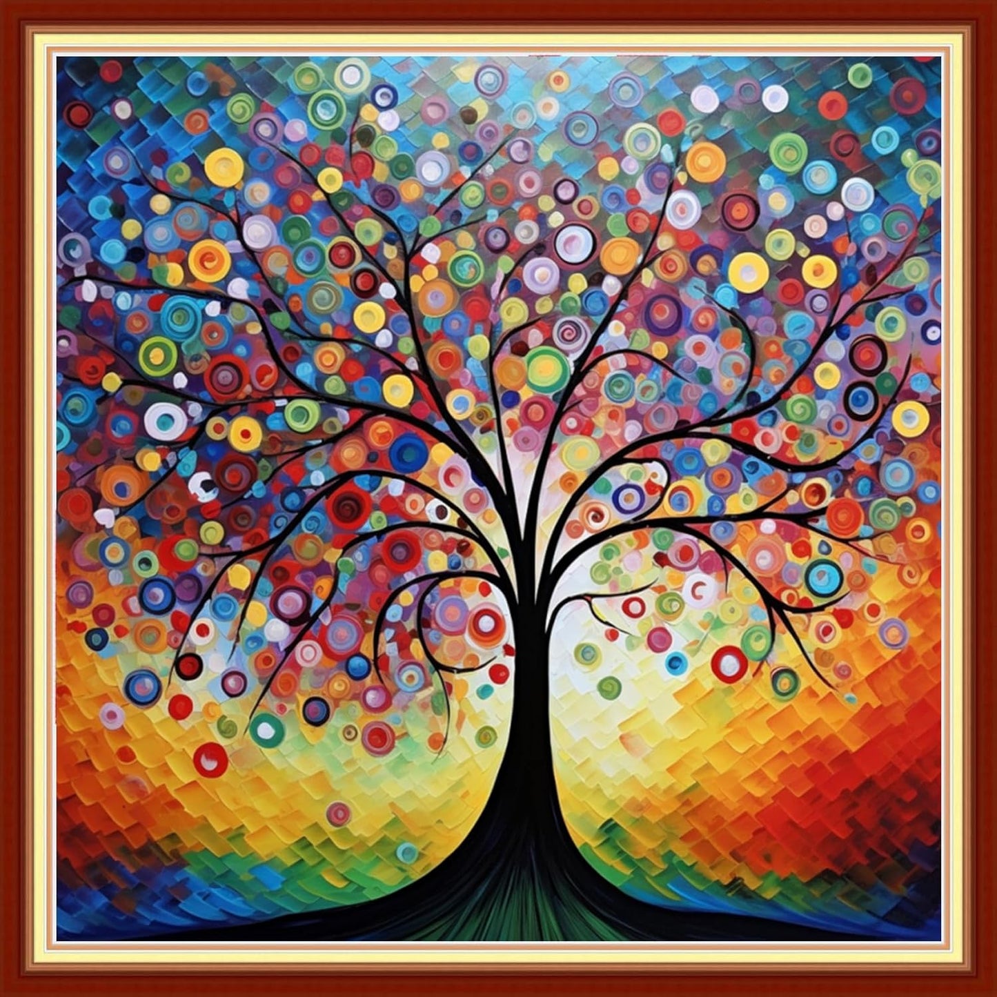 Artvxeay Cross Stitch Kits Stamped Full Range of Embroidery Kits for Beginners Adults 11CT Pattern Stitch Embroidery Kits Needlepoint Kits DIY- (Colorful Starry Sky Tree 18x18 inch)