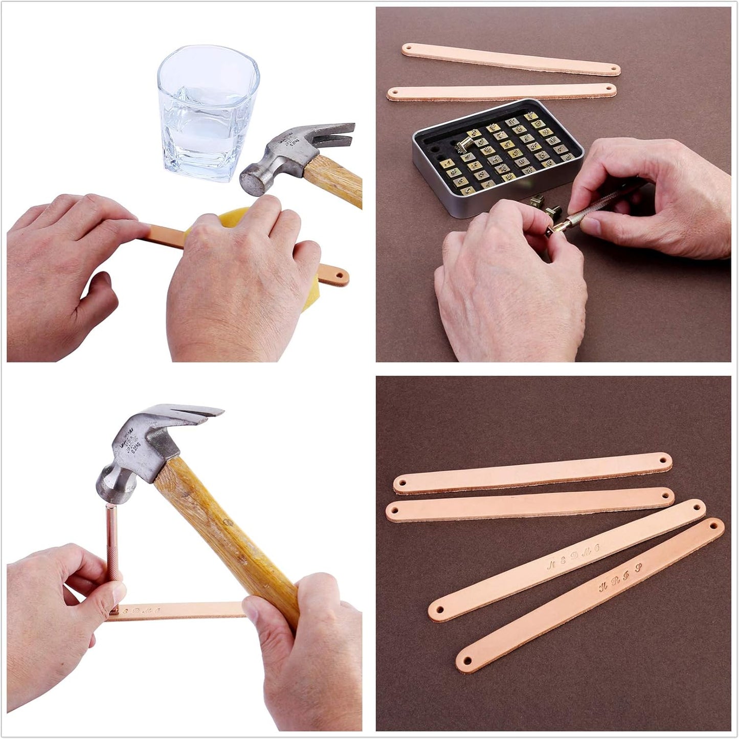 Yoption 37 Pieces Leathercarft Stamping Tool Set, 6mm Alphabet Letters and Numbers Stamps Leather Craft Stamping Tools with Gift Box