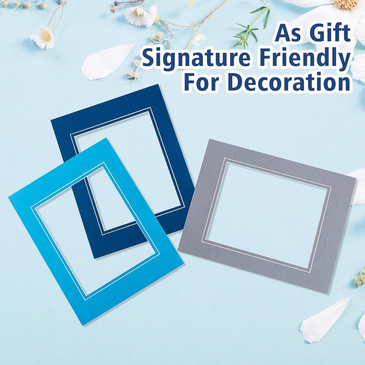 HOTUO 10 Pack Colorful 11x14 Picture Mats, Pre-Cut Picture Frame Mat with Ivory Core Bevel Cut for 8x10 Photo, Signature Friendly 4 Ply Thickness Photo Mat for Frames (Colorful with V-Groove)