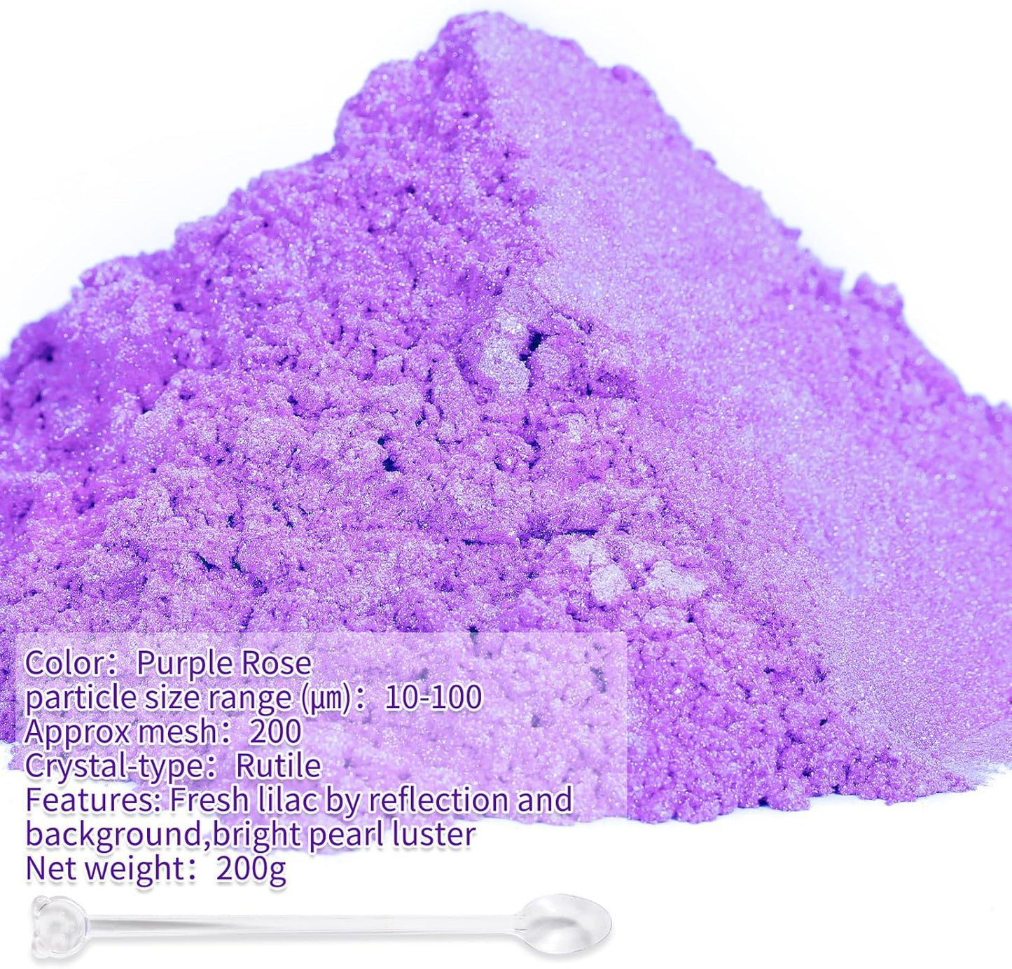Mica Powder,7.05OZ（200g）,Purple Rose Mica Powder Pigment for Epoxy Resin，Lip Gloss，Car Paint，Dye，Soap Making，Nail Polish,Epoxy Resin,Candle Making,Bath Bombs
