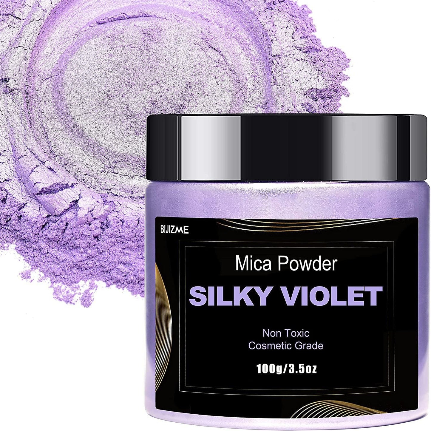Violet Mica Powder Pigment (100g) -Cosmetic Grade Metallic Mica Powder for Epoxy Resin, Lip Gloss, Soap,Candle Making, Bath Bombs,Tumblers,Jewelry, Dyes and DIY Crafting Projects(Silky Violet,3.5oz)