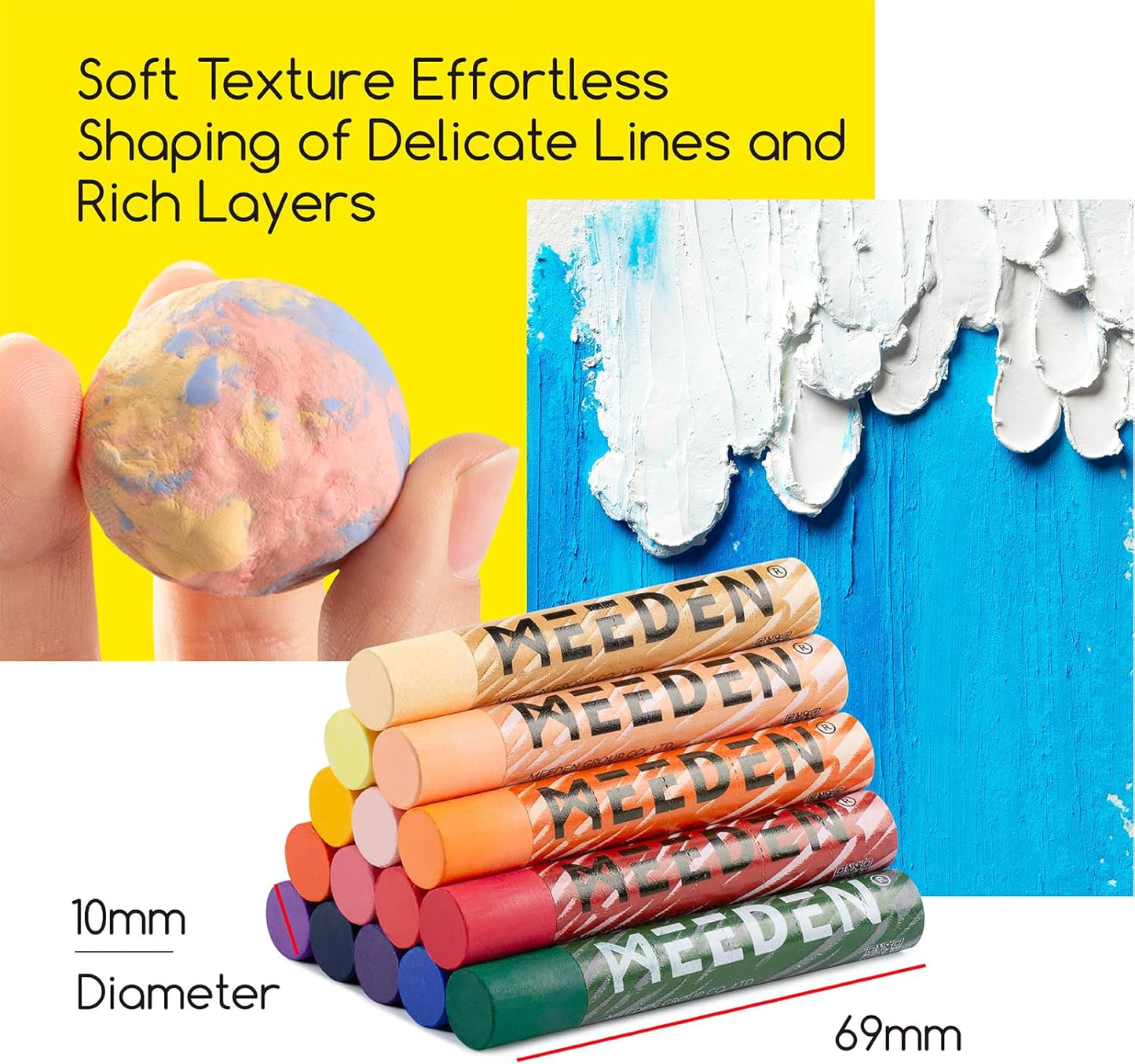 MEEDEN Soft Oil Pastels Set: 48 Colors with Extra 4 White Oil Pastels for Artists Beginners Adults Teachers - Vibrant Oil Pastel Crayons for Art Painting & Drawing, Blending, Layering, Shading