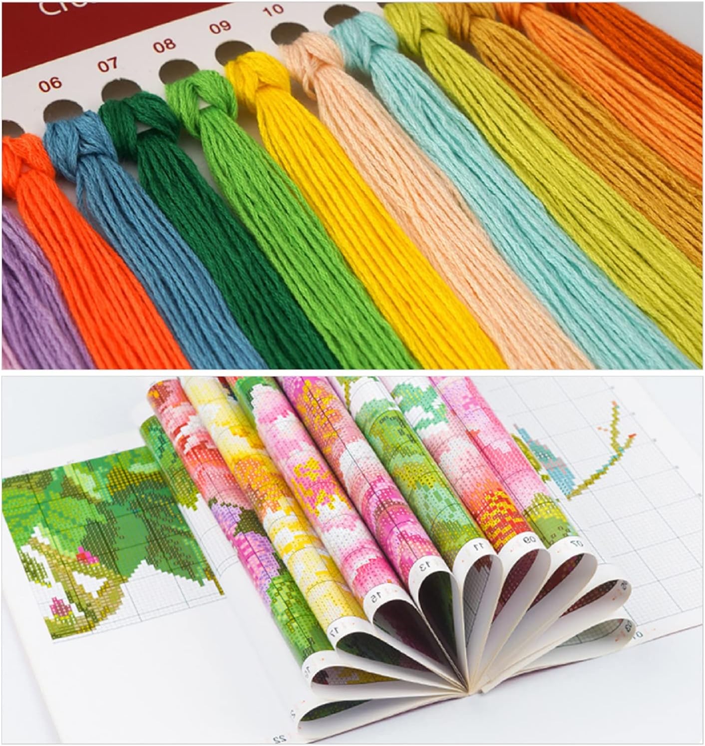 Foxhool Beginners Cross Stitch Kits Stamped Full Range of Embroidery Kits for Adults DIY Cross Stitches kit Embroidery Patterns for Needlepoint kit-Rest Scenery 17.7x17.7 inch