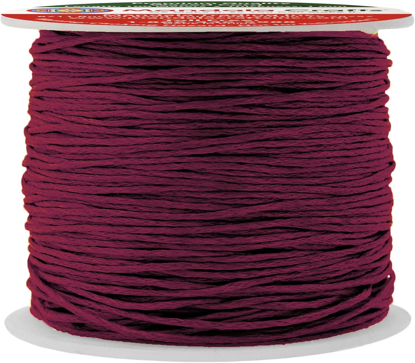 Mandala Crafts 1mm 109 Yards Maroon Cotton Waxed Cord for Jewelry Making Bracelet Cord Waxed String - Beading String Thread Jewelry Cords for Necklaces String