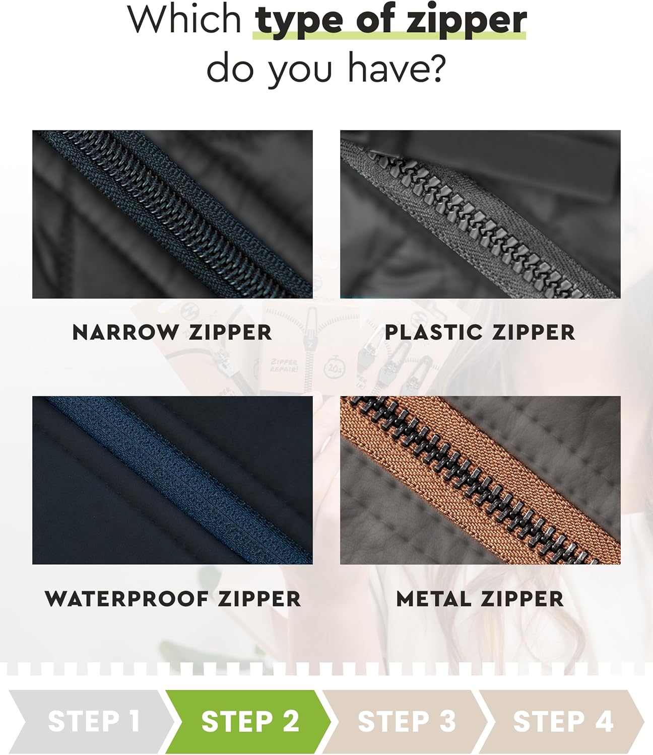 ZlideOn Zipper Pull Replacement - Black, Narrow (L) - Instant Zipper Replacement Slider