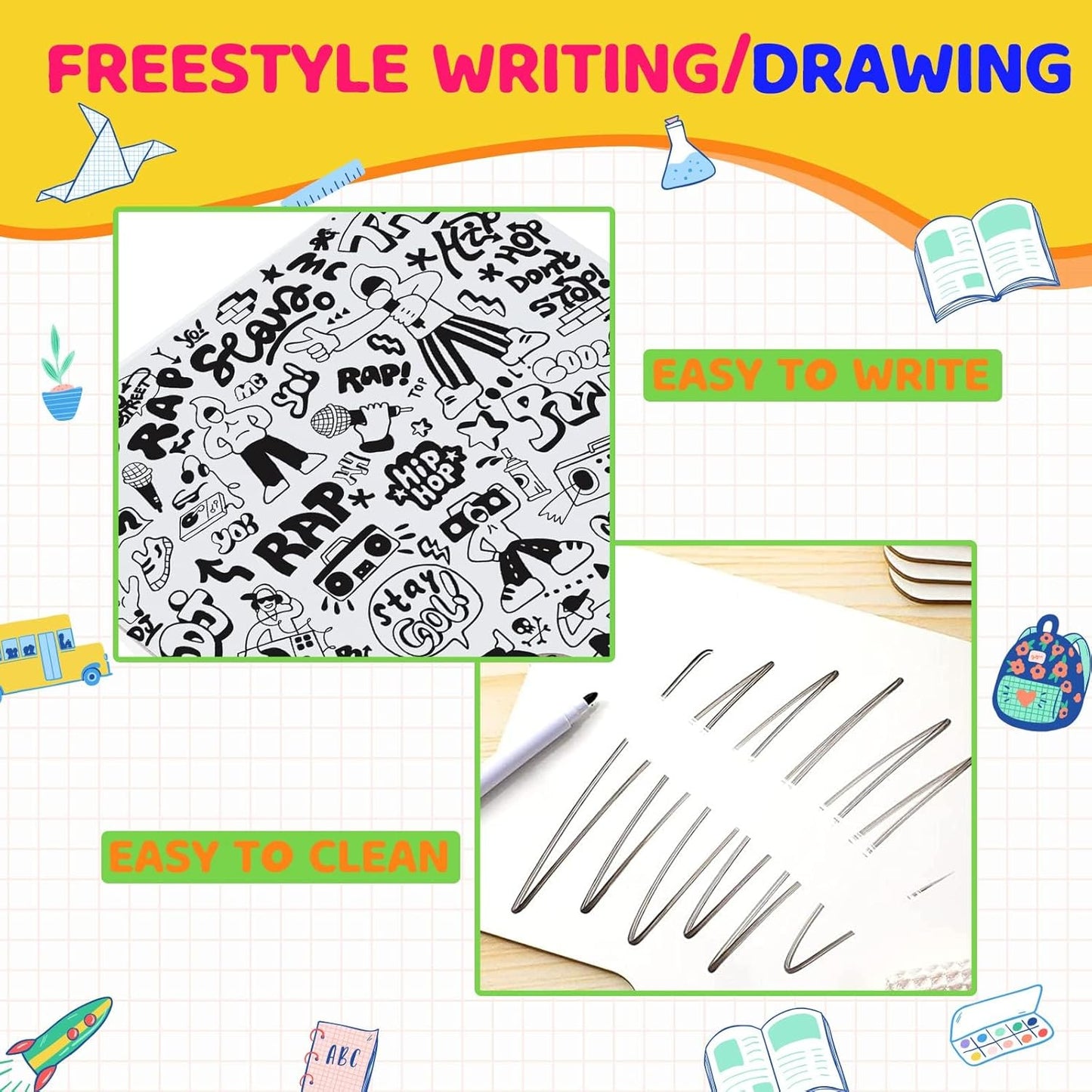 30 Pcs Dry Erase Answer Paddle 7 x 9 Inch Handheld Wooden White Board Double Sided Dry Erase Small Whiteboards for Students Classroom Games Party Auction Paddles for Bidding Meeting Voting(30)