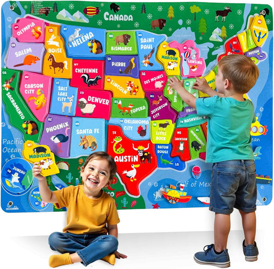 QUOKKA USA Felt Board for Kids 3-5 Years Old - Social Emotional Preschool Learning Activities for Ages 3-5 - Educational Flannel Toy Speech Therapy Gift