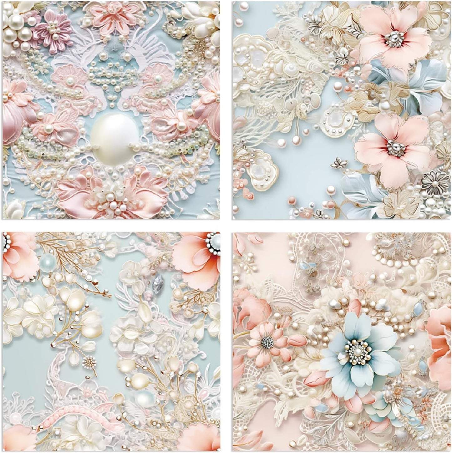 Scrapbook Paper 6X6, Card Making Supplies, Single-Sided Cardstock Paper Pads, Decorative Craft Paper, Pearlescent Bloom Pattern Paper Pack, Decopodge Papers, Scrapbooking junk journal Supplies-24 PCS