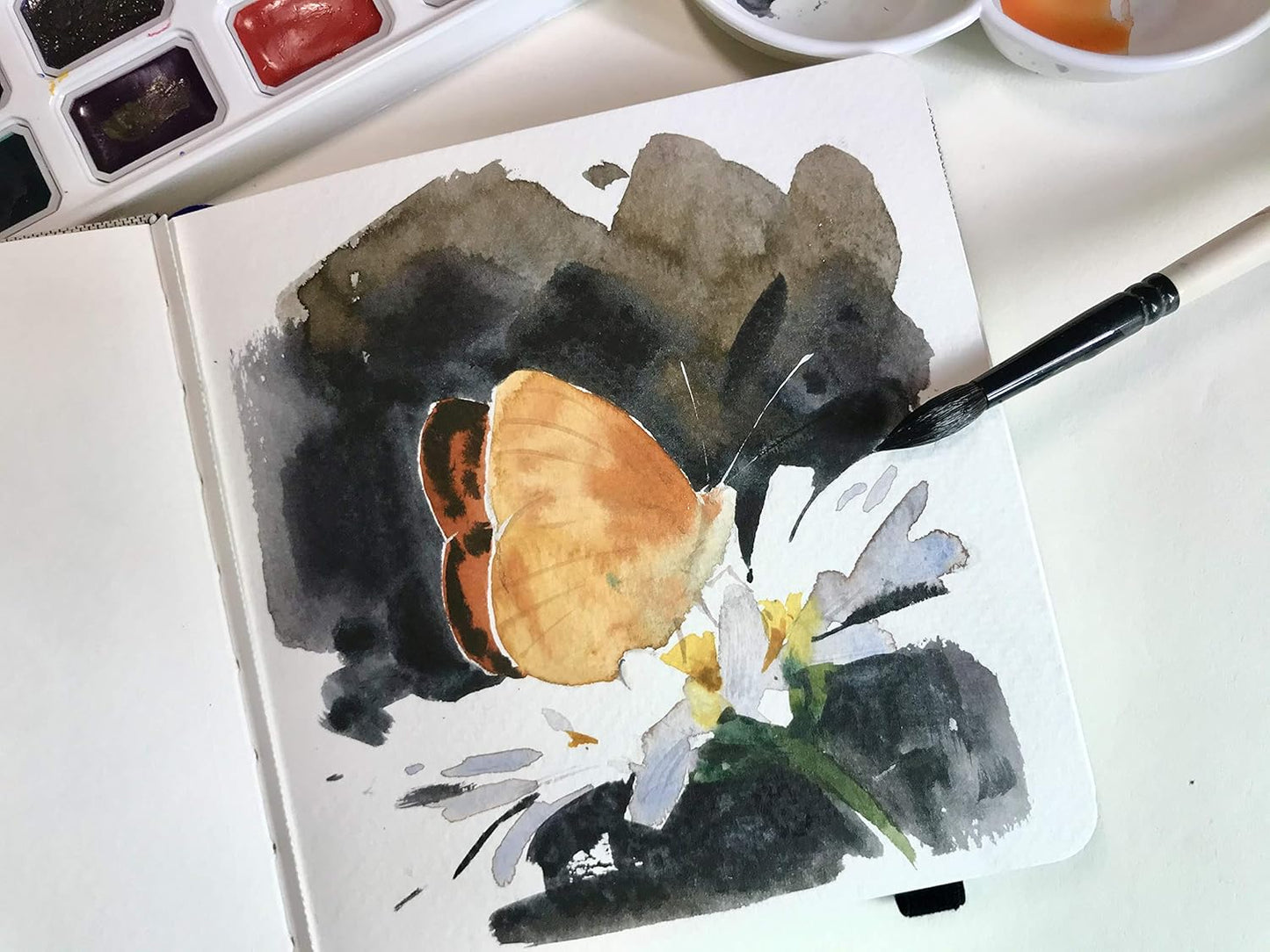 tumuarta Watercolor Journal,140 LB, 300 GSM, 8.25x5.5, Cotton Paper, Cold Press, 24 Sheets, 48 Pages, Watercolor Paper Sketchbooks for Use As Travel Notebook and Mixed Media Pad