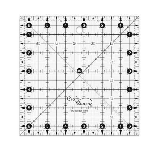 Non-Slip Square Quilt Template Ruler (6.5" x 6.5")