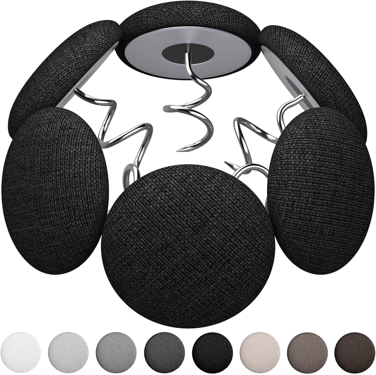 12 Colors Fabric Covered Button Twist Pins Dust Ruffle Pins- for Sofa，Upholstery，Armchair Caddies, Armrest Covers,Bed Skirts, Slipcovers, Headliners (Black, 12)