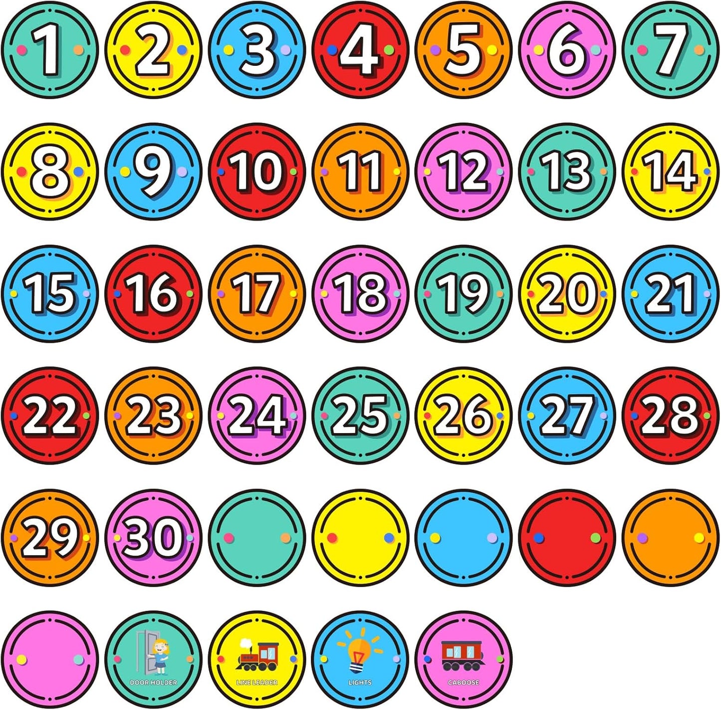 40PCS Line Up Spots for Classroom Floor, 6” Floor Numbers Stickers for Back to School Kindergarten Preschool Elementary Supplies