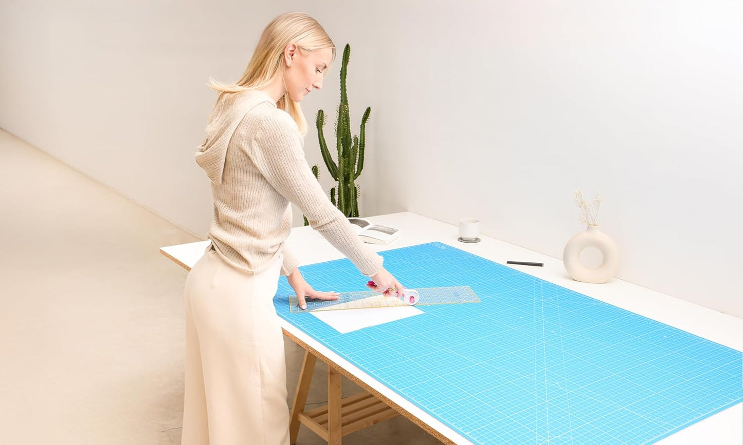 Elan Cutting Mat 36x60 Blue, Extra Large Self Healing Cutting Mat 36 x 60 Inch, 5-Ply Craft Board Blue, Hobby Board for Sewing and Quilting