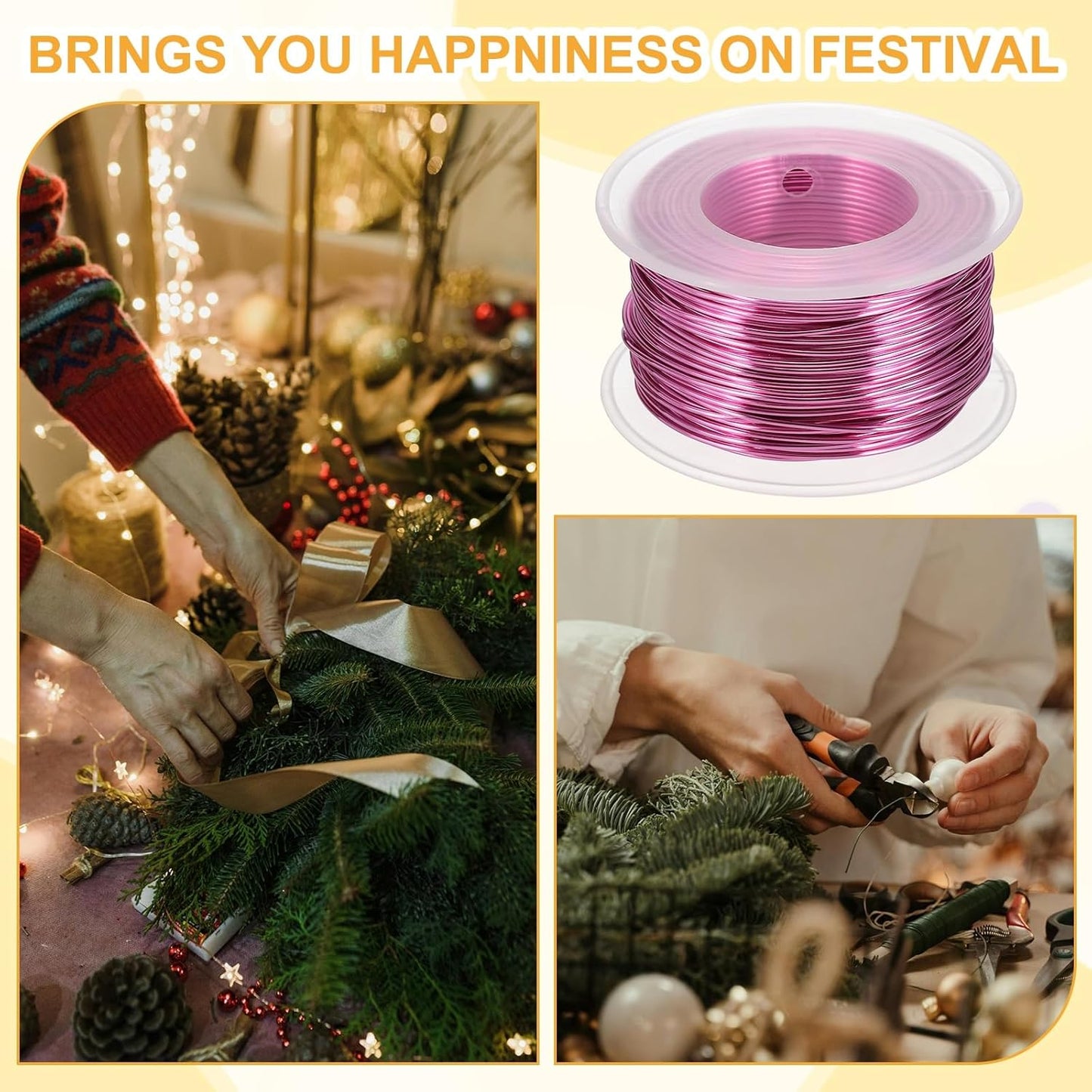 uxcell 18 Gauge / 1mm Anodized Aluminum Wire for Jewelry Craft Making, 102 Feet Bendable Flexible Wire for DIY Home Decor Gardening Sculpture, Dark Pink