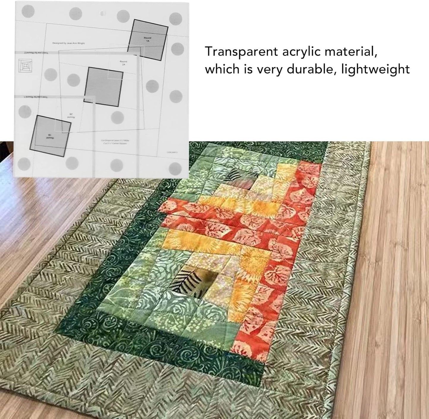 Sewing Rulers, Quilting Rulers Fabric Cutting Ruler Cabin Trim Tool Finished Blocks, Quilting Template Patchwork Sewing DIY Ruler[8 inch]