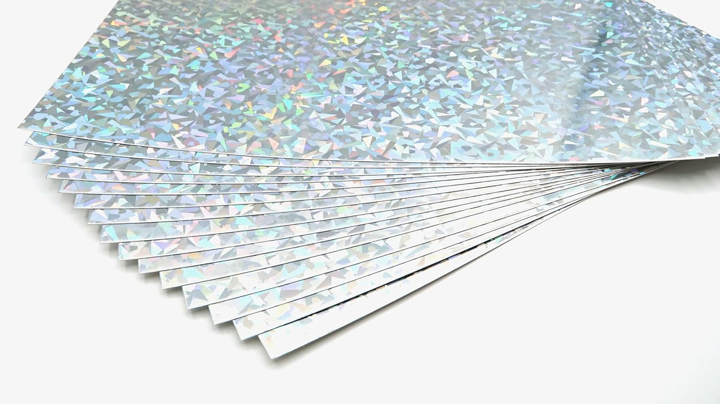 TGXRZX Metallic Cardstock Paper,holographic cardstock,Size 8 "x 11" (250gsm),15PCS,Mirror Finish Gold Foil Board for Crafting,Invitations,and Decorations,Die Cut and Plotter,Card Making(Broken glass)