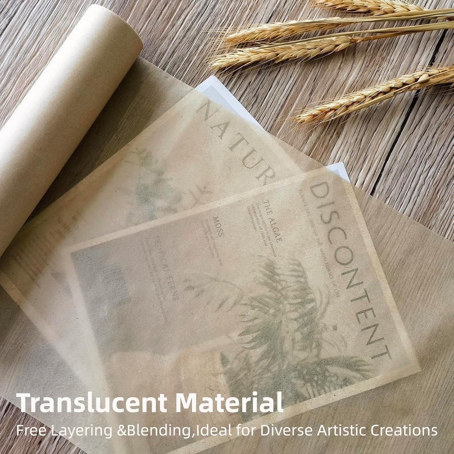 MLNSUNNY 9.4" x 787" Antiqued Tea Bag Paper Roll - Wet Strength Tissue for DIY Art, Tracing, Collage, Book Binding Repair | Handmade Lanterns & Cyanotype