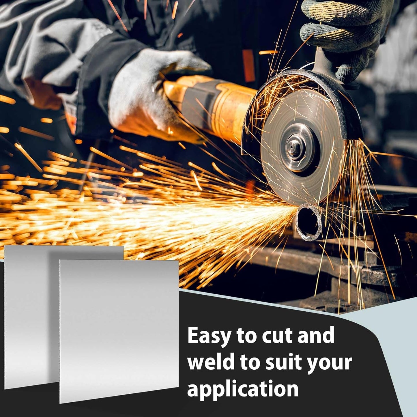 2 Pcs 16 Gauge 6 x 6 Inch Metal Steel Sheet Steel Plate Mild Carbon Cold Rolled Square Weldable Metal Panels for Outside Industrial DIY Use Projects Weld Accessories