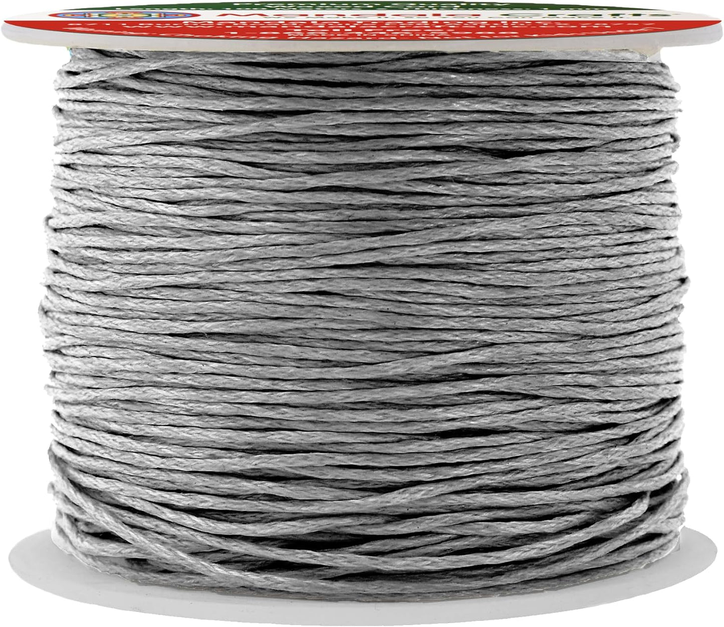 Mandala Crafts 1mm 109 Yards Gray Cotton Waxed Cord for Jewelry Making Bracelet Cord Waxed String - Beading String Thread Jewelry Cords for Necklaces String