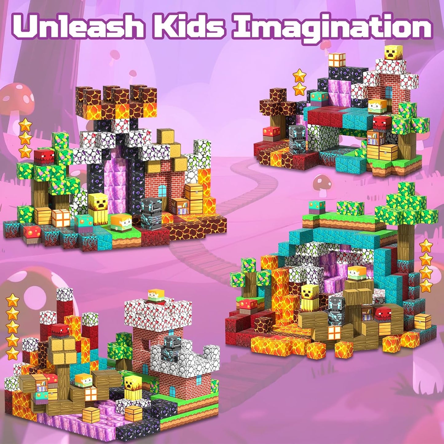 150 PCS Magnetic Building Blocks Toys for Kids, Stacking Magnetic Tiles Toys for Kids Toddlers Boys Girls Ages 3 4 5 6 7 8-12 Gifts