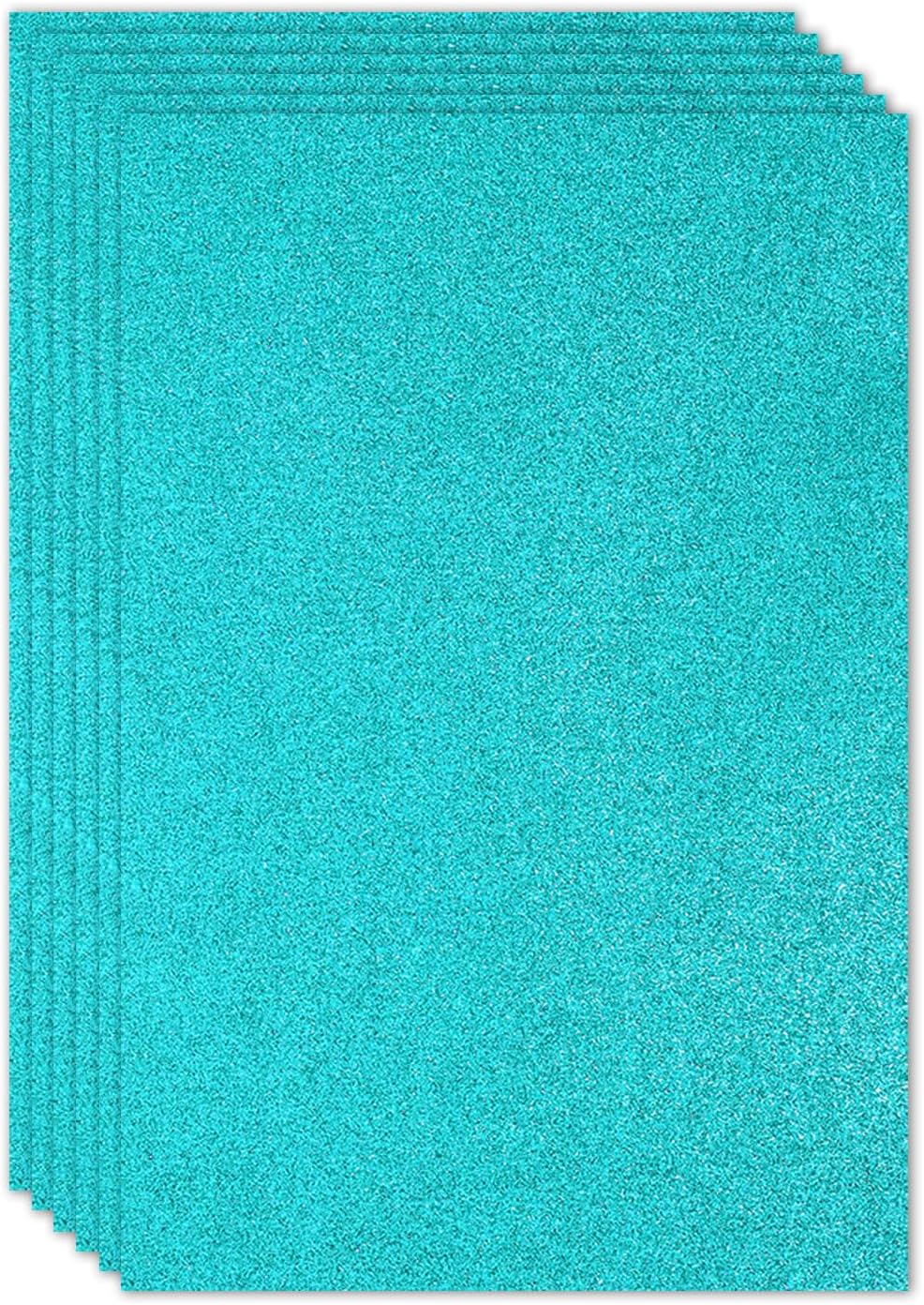 PATIKIL 2mm(1/10") Thick Non Adhesive Glitter Foam Sheet 16x24inch(40x60cm) Blue Green, EVA Shiny Foam Board for Craft, 6 Pcs