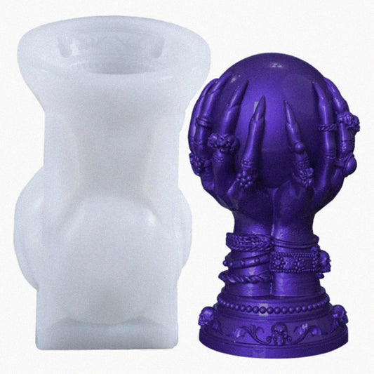 Ball & Claw Skull Rose Candle Molds - 3D Silicone Molds for Resin, Clay & Cake Making - Craft Supplies