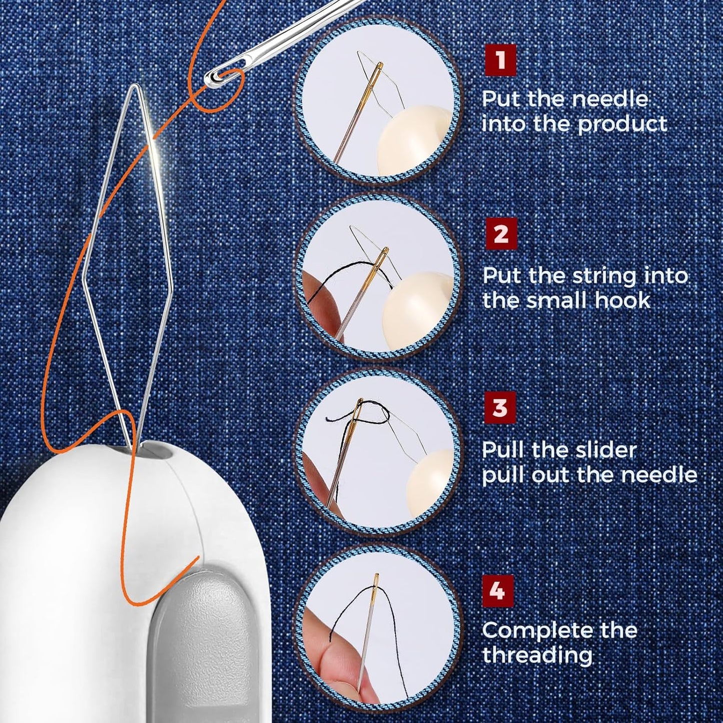 2 in 1 Needle Threader Seam Ripper Tool for Easy Needle Threading and Stitch Removal, Multifunctional Hand Sewing Tools Automatic Threading Tool Stitch Ripper (Beige & Green & White)
