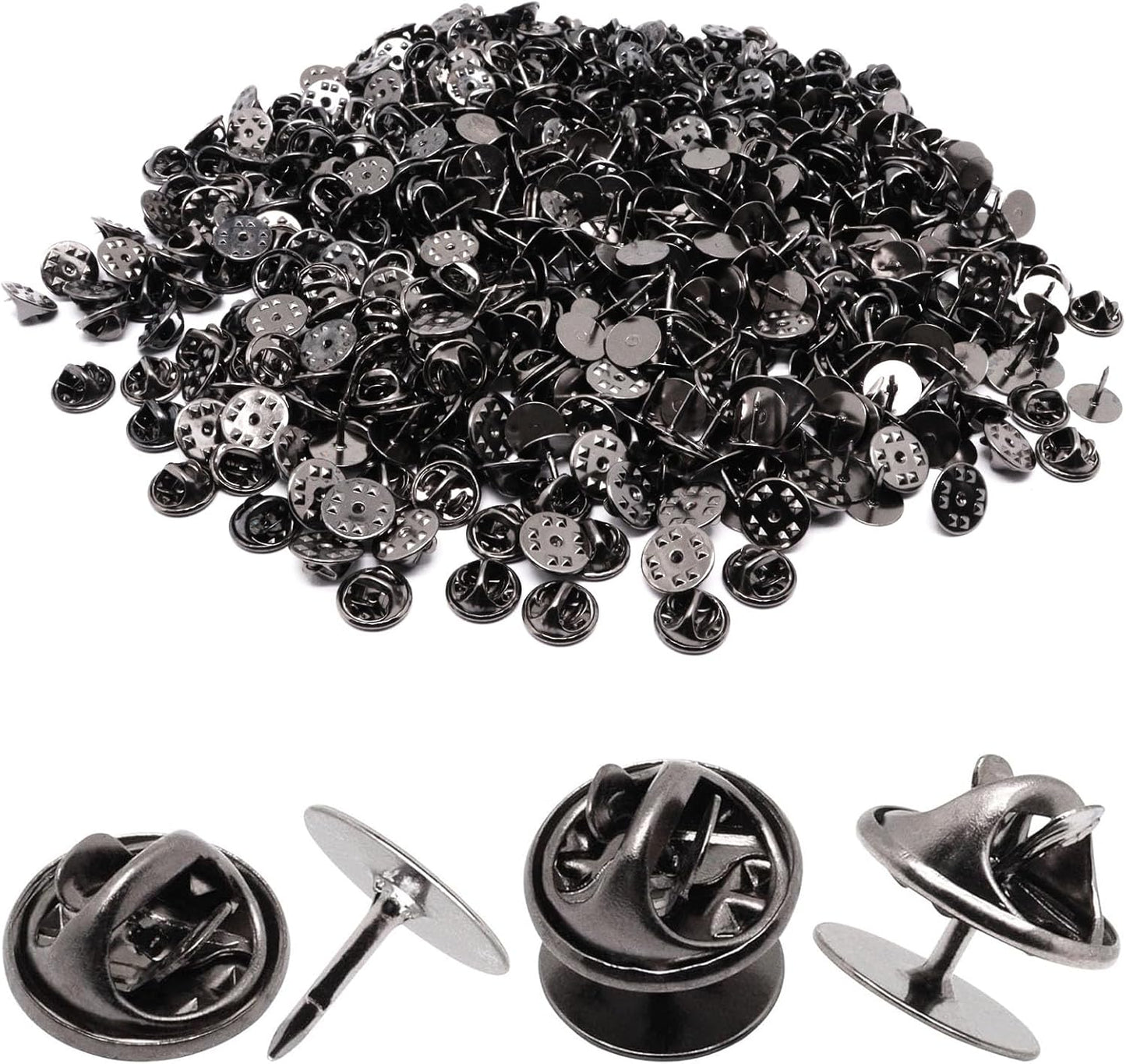260 Set Pin Backs, Blank Pins Scatter Butterfly Clutch Pin Holder Enamel Pins Locking Backs Tie Tacks Jewelry Backings Clasp for Brooch Lapel Hat Uniform Badges Tie Tack (10mm, Black)